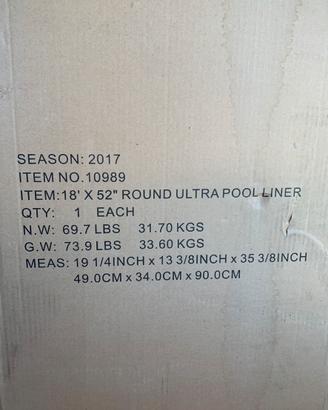 Liner Intex 10989 Ricambio 549x132 NUOVO