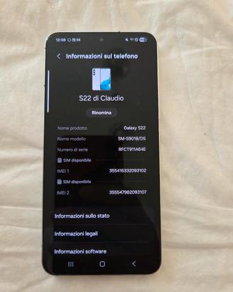 Smartphone Samsung Galaxy S22 128GB Bianco