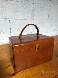 Beauty da viaggio in pelle vintage