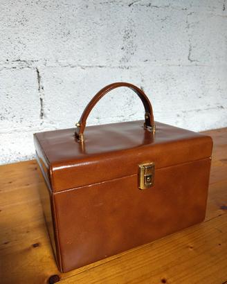 Beauty da viaggio in pelle vintage