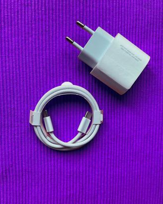 Cavo 60W usb-c/usb-c Apple + Caricatore Apple 20W