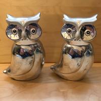 Coppia civette ceramica effetto specchio