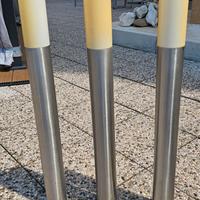 3 FARETTI DA GIARDINO IN ACCIAIO INOX
