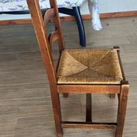 Sedie rovere con seduta vimini