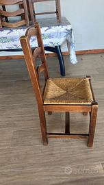 Sedie rovere con seduta vimini