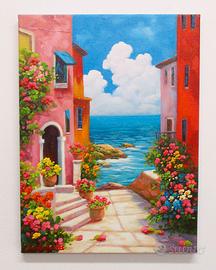 -Paesaggio mediterraneo-olio su tela  cm. 40 x 30