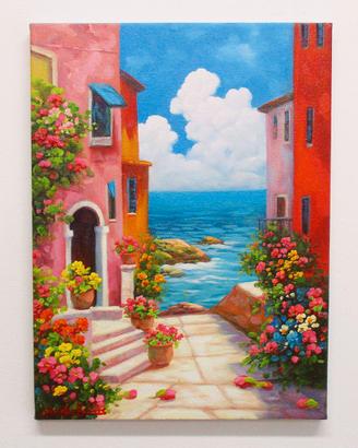 -Paesaggio mediterraneo-olio su tela  cm. 40 x 30