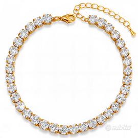 braccialetto donna  zirconi rivestito in oro 87379