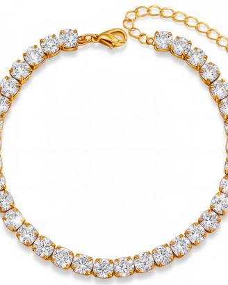 braccialetto donna  zirconi rivestito in oro 87379