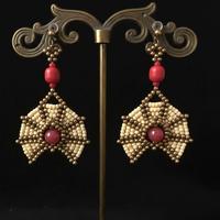 Orecchini Artigianali Stile etnico Corallo Rosso