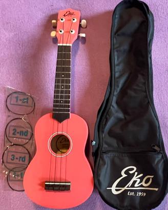 Ukulele Soprano Eko “Uku Primo” colore rosa