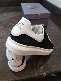 Scarpe Uomo Sneakers Nero/Bianco N.43