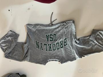 Completo tuta jogger e felpa top Brooklyn grigio