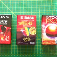 Tre Videocassette Sony BASF TDK 45 minuti