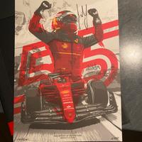 Autografo Sainz e lettera dedica originale Ferrari