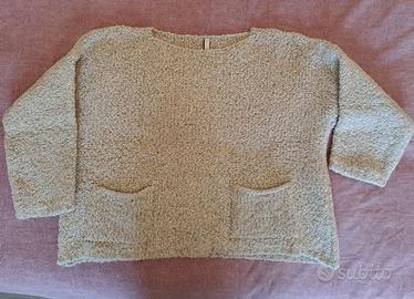 maglione Zuiki cropped misto lana grigio tg.s