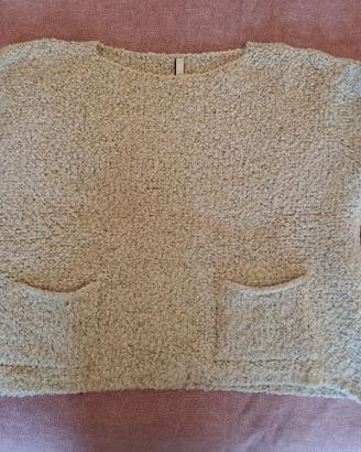 maglione Zuiki cropped misto lana grigio tg.s