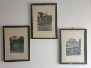 3 acqueforti di Francesco Franceschini