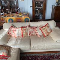 Divano in pelle 4 posti chateau d'ax beige