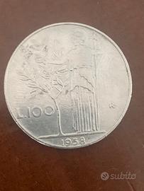 Moneta  100 lire  Minerva 1958