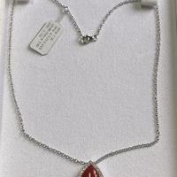 COLLANA ORO 18kt. CON DIAMANTI E CORALLO NATURALE