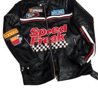 giubbotto di pelle nera Speed freak
