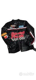 giubbotto di pelle nera Speed freak