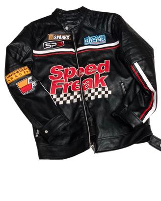 giubbotto di pelle nera Speed freak