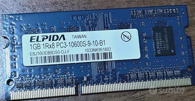 RAM 1GB DDR3 SODIMM 1333 Elpida PC3-10600S