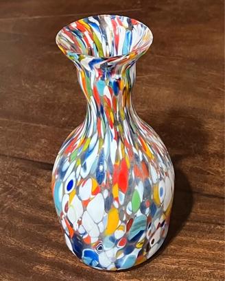Vaso Artistico in Vetro di Murano Stile Arlecchino