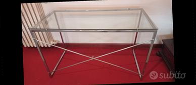 Tavolo / scrivania  CARGO in vetro ed acciaio 