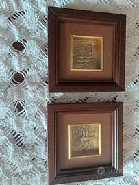 Coppia di quadretti vintage in argento puro 999