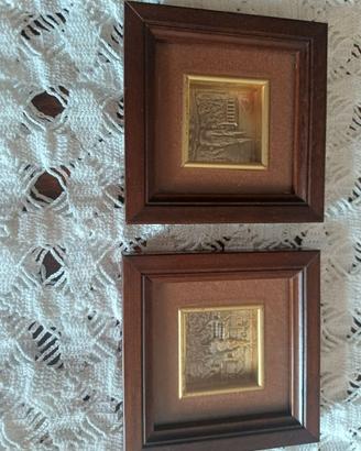 Coppia di quadretti vintage in argento puro 999