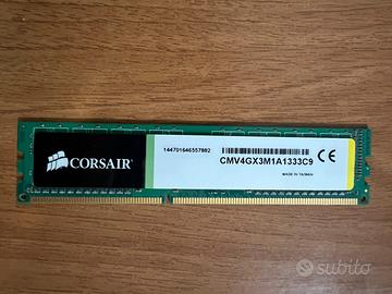 RAM 4Go DDR3 1333MHz Corsair PC3-10600