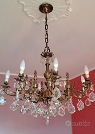 Lampadario stile barocco cristallo di Boemia 