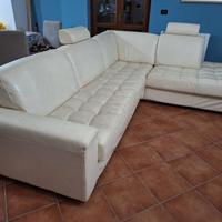 Divano angolare in pelle bianco Eraclesofà