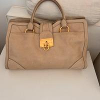 Borsa capiente in pelle beige car shoe