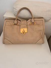 Borsa capiente in pelle beige car shoe