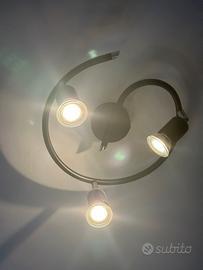 Lampadario moderno 3 faretti LED orientabili nero