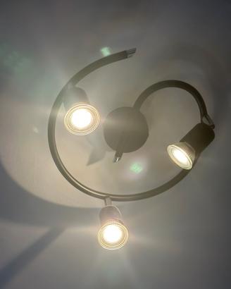 Lampadario moderno 3 faretti LED orientabili nero