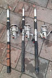Combo 3 Canne + 3 Mulinelli per pesca a fondo/mare