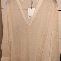 Camicia semitrasparente primaverile Zara brillanti