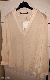 Camicia semitrasparente primaverile Zara brillanti