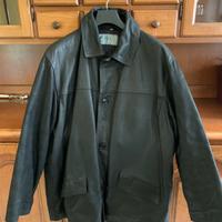 Giacca in pelle nera vintage da uomo