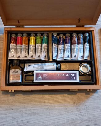 set professionale pittura ad olio maineri