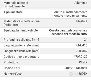 Radiatore auto nuovo