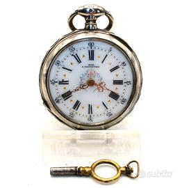 Stupendo orologio argento 1870 con chiave