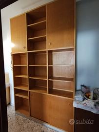 libreria in tamburato anni 70 
