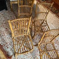 Splendida sedia in bambù e midollino anni 50