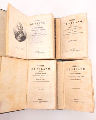 Storia Di Milano Pietro Verri 4 Volumi 1840 Antico